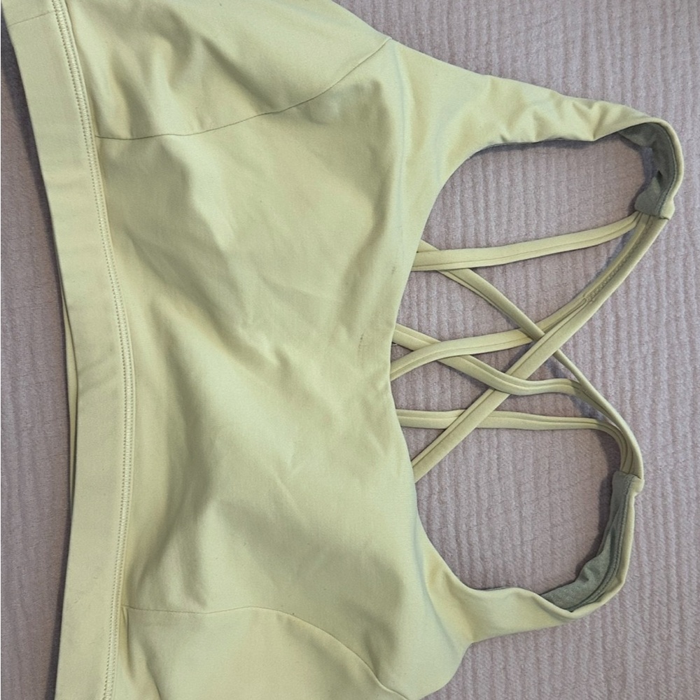Lululemon Women's Strappy Yellow Sports Bra